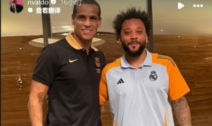 里瓦尔多社媒晒与马塞洛合照：踢得真棒，他的名字已载入史册